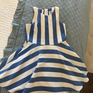 Milly Minis Blue and White Striped Fit-and-Flare Dress